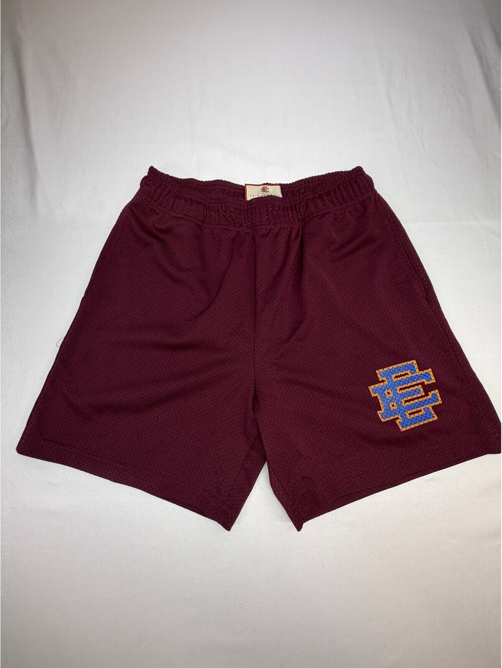 Eric Emanuel Men's Basketball Jersey Shorts Mesh Elastic Waist Size Medium Wine